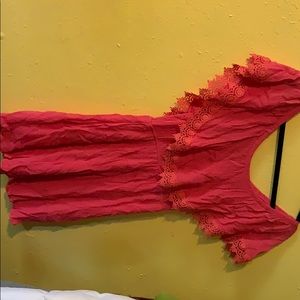 Pink off the shoulder dress